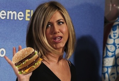 Jennifer Aniston Actress has bad Big Mac reaction