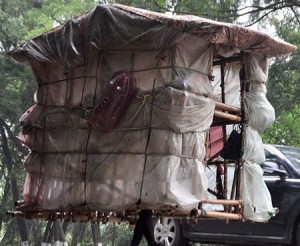 Liu Lingchao says portable home makes him feel free