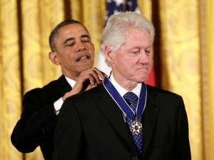 Barack Obama Awards Medal of Freedom to Clinton
