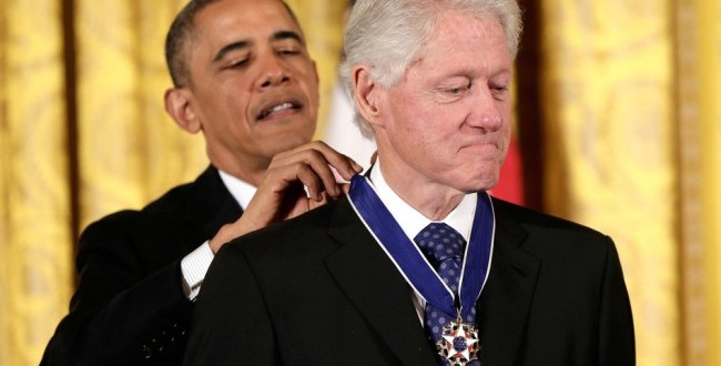 Barack Obama Awards Medal of Freedom to Clinton