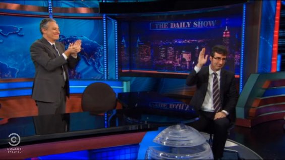 Jon Stewart brings John Oliver to tears on ‘Daily Show’ sendoff