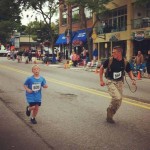 Photo of Marine running with boy posted on Facebook : Goes Viral