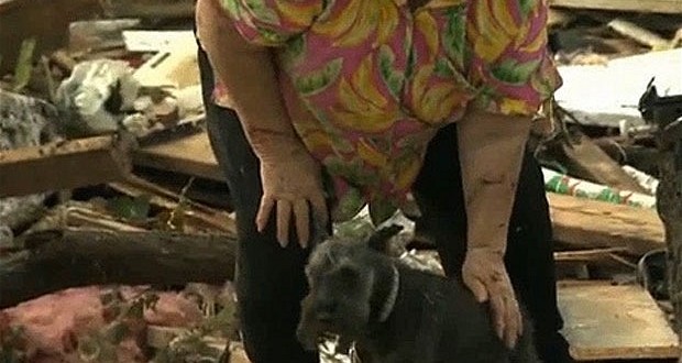 Woman finds dog alive in rubble from Oklahoma tornado