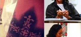 Pop star Rihanna gets new cross tattoo