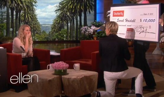 Ellen DeGeneres Gives $10,000 to Waitress (Video)