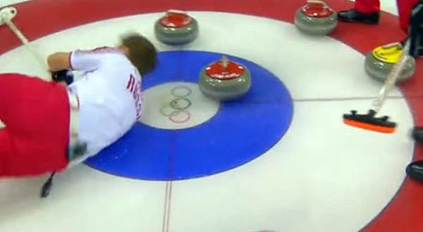 Russian Curler Face-plants On Ice (Video)