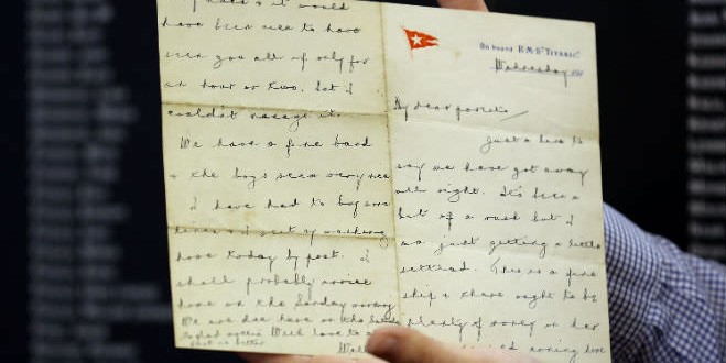 Titanic survivor : letter May Give Glimpse Into Titanic Events