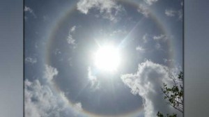 Giant ring appears around the sun