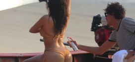 Kim Kardashian Flaunts Huge Assets In A Tiny Thong