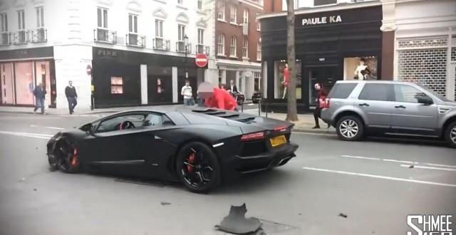Lamborghini Aventador Goes Airborne In London Crash