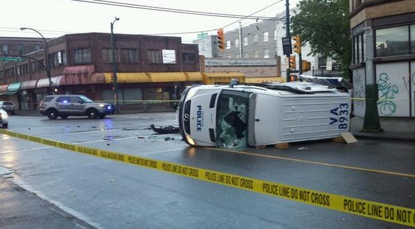 Officers investigate police wagon collision, Report