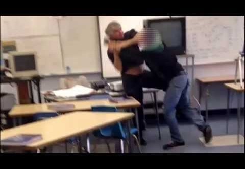 Santa Monica High School Fight : Teacher, student brawl in classroom (Video)