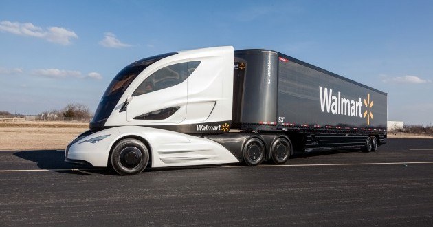 Walmart unveils futuristic truck (Video)