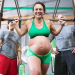 Pregnant woman still weight-lifting in labour