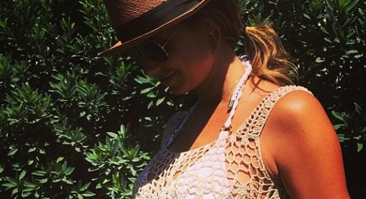Stacy Keibler Shows Off Baby Bump In A Bikini