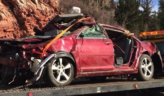 Woman stranded in car