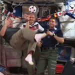 Astronauts play football in zero gravity on ISS