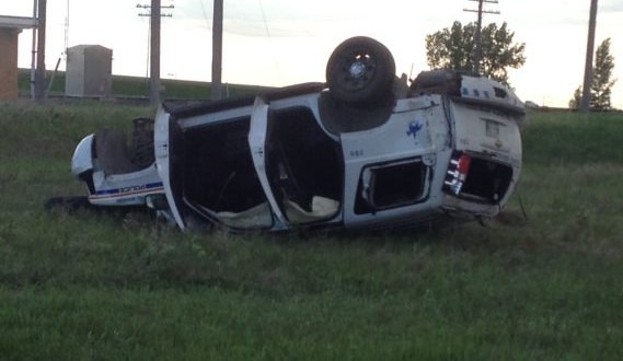 RCMP vehicle rolls over inside Perimeter (Photo)