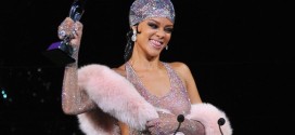 Rihanna stuns in racy diamond dress