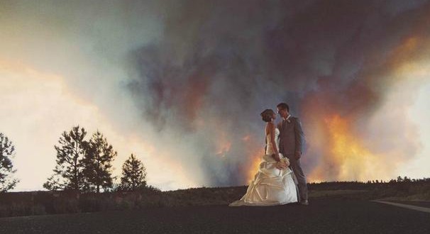 Wildfire disrupts nuptials