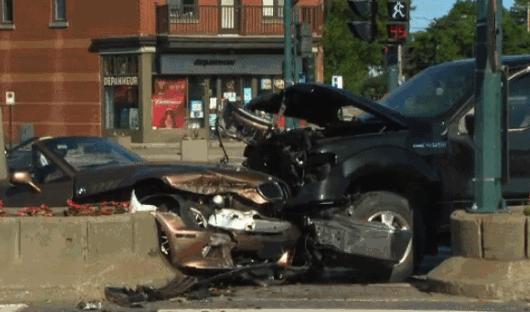 Woman in convertible critically injured in TMR collision, Report