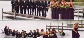 Wedding party gets soaked as pier collapses