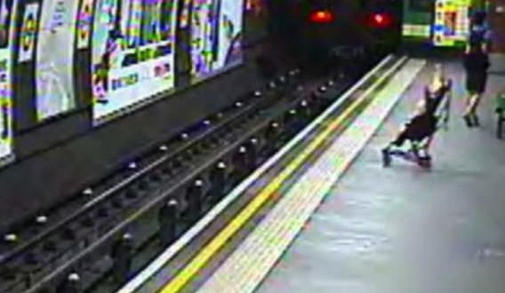 Toddler rescued from train tracks after pushchair rolls off platform