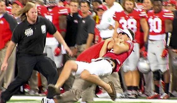 Anthony Schlegel : Ohio State assistant slams interloping fan (Schlegel Video)