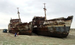 Aral Sea basin completely dried out
