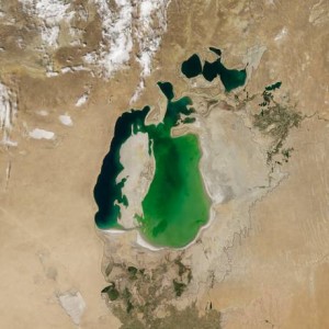 Aral Sea : Satellite images show Aral Sea basin 'completely dried'