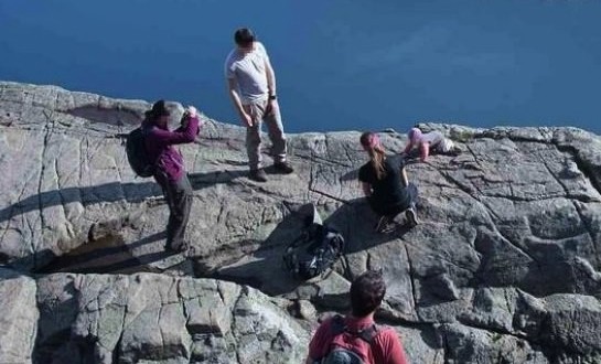 Baby cliff edge shocker in Norway