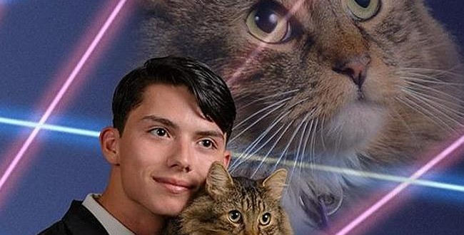 Draven Rodriguez Student’s weird cat yearbook photo bid photo