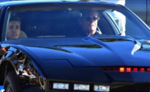 Justin Bieber in Knight Rider car Kitt