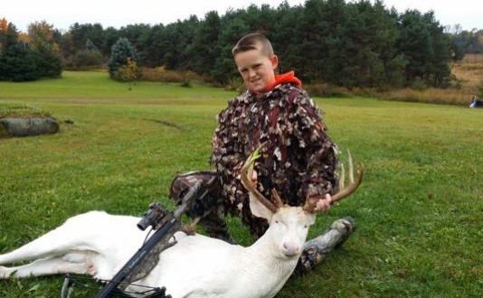 Boy, 11, bags rare albino deer in Michigan