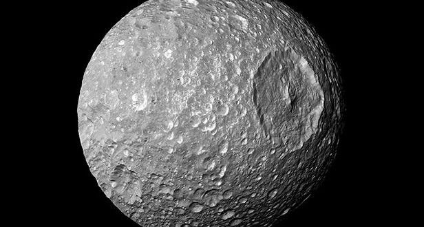 ‘Death Star’ Moon May Hide a Buried Ocean, Scientists Say