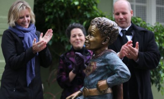 Jeffrey Baldwin ‘Superman’ statue unveiled in Greenwood Park