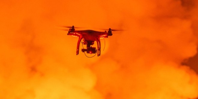 Volcanic eruptions Drone films Icelandic volcano spewing lava