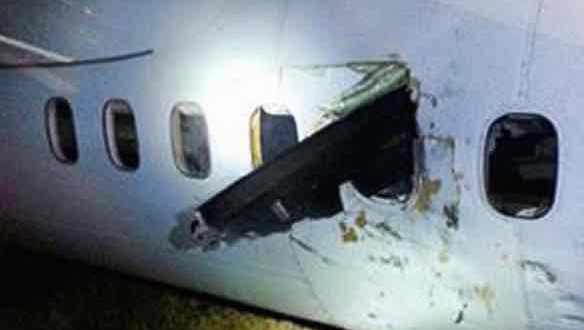 Air Canada crash : Plane propeller slices into window, hits passenger