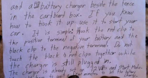 Derek Murray Edmonton Good Samaritan’s note goes viral