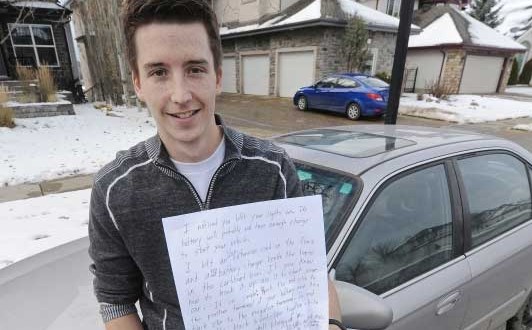 Derek Murray : Edmonton Good Samaritan's note goes viral