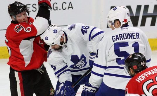 NHL : Maple Leafs – Senators fan brawl caught on video (Watch)