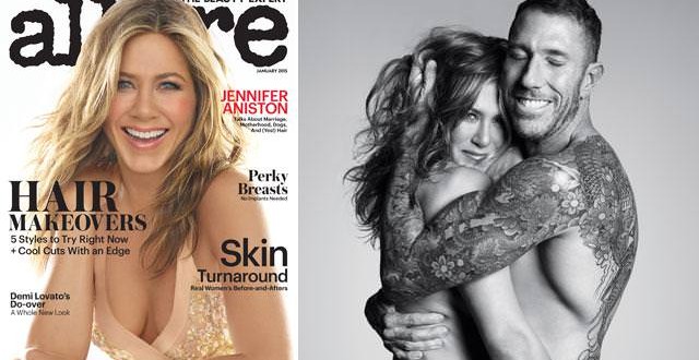 Aniston poses topless with hairstylist for ‘Allure’ (Photo)