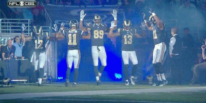 Bar Boycotts Rams ‘hands up, don’t shoot’ protest Report