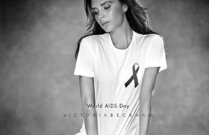 British fashion Victoria Beckham Creates T-shirt for World AIDS Day