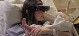 Blind woman, sees new baby with special eyewear (Video)