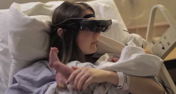 Blind woman, sees new baby with special eyewear (Video)