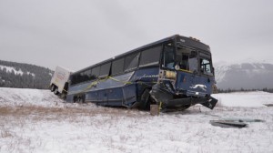 Greyhound bus hits the ditch near Jasper : RCMP