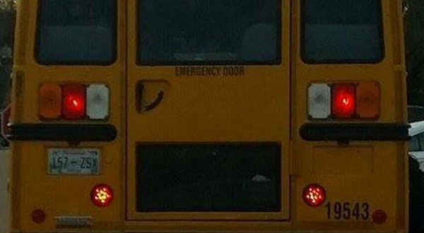 School bus pentagram? Mother outraged after spotting symbol in bus brake lights School bus pentagram? Mother outraged after spotting symbol in bus brake lights