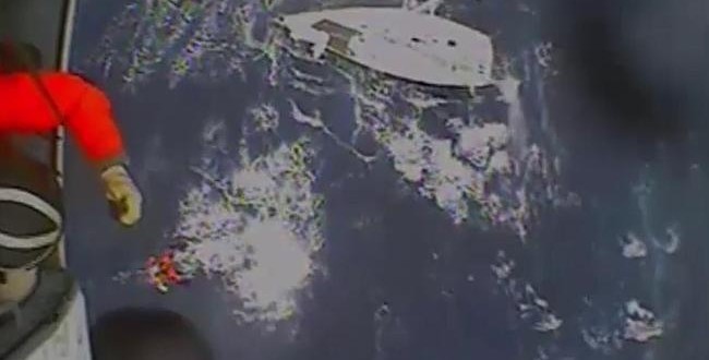 Coast Guard rescues father, son in high seas (Video)