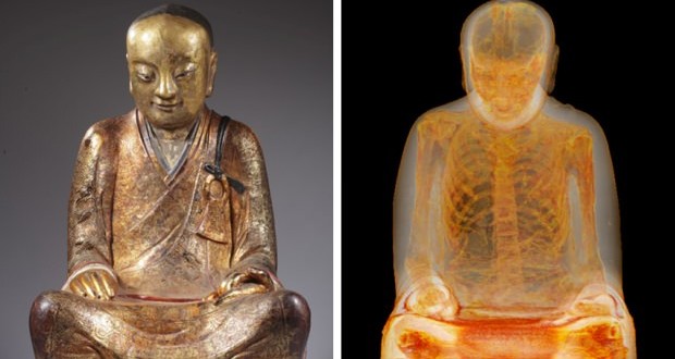 Mummy Found Inside Buddha Statue (Video)